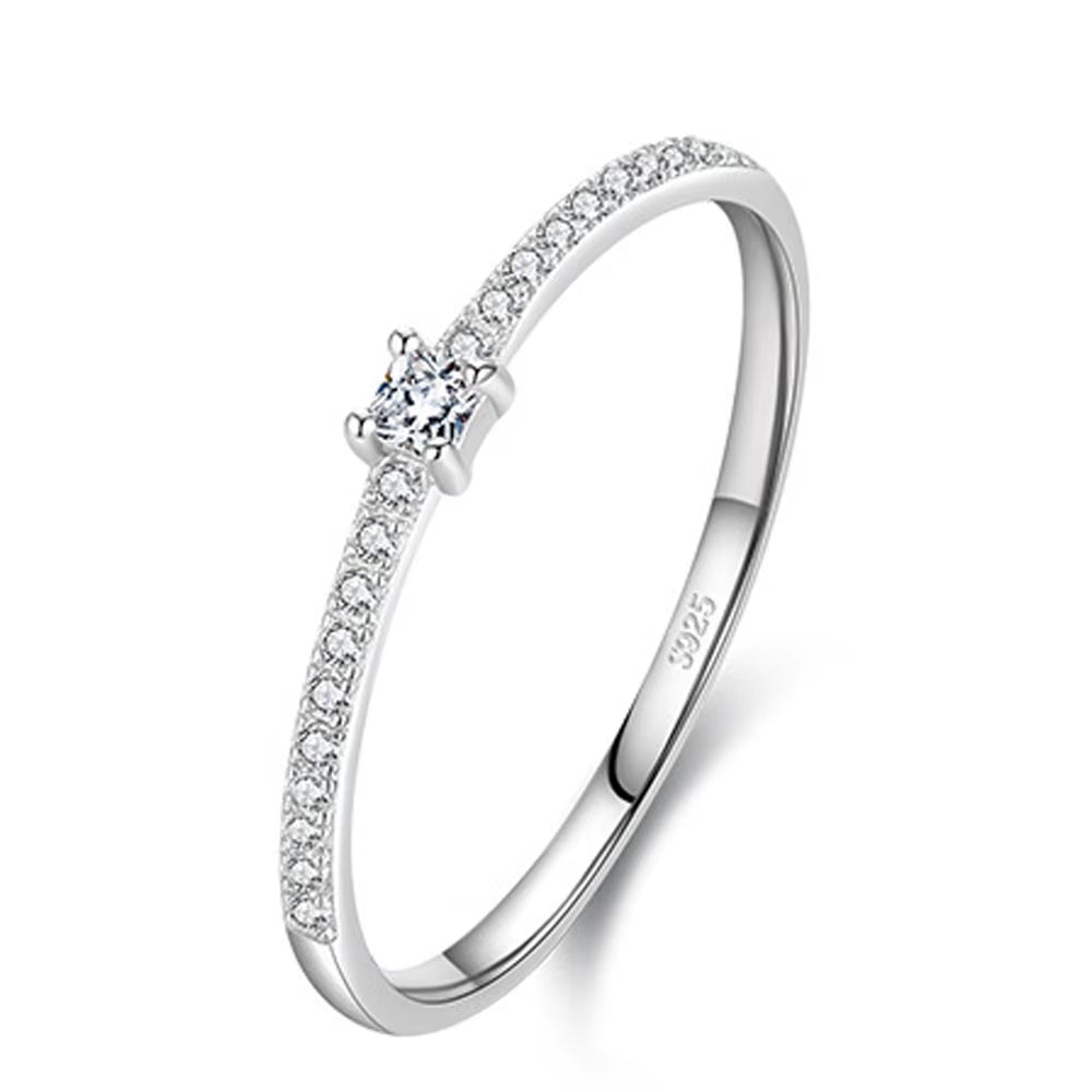 Trumium 100% 925 Sterling Silver High Quality Zircon Wedding Classic Engagement Girls Jewelry Set Anillos Mujer